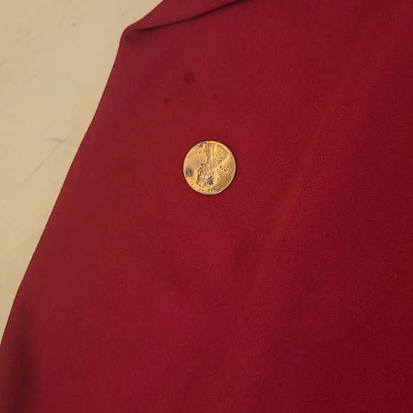 Fabulous 1970s International Ladies Garment Workers Union Vintage Deep Red Dress - Picture 17 of 17